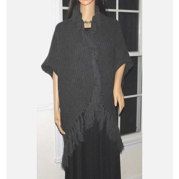 Ralph Lauren Collection Shawl Cardigan Wool Cashmere Sweater Fringe Poncho $500 - Picture 4 of 9
